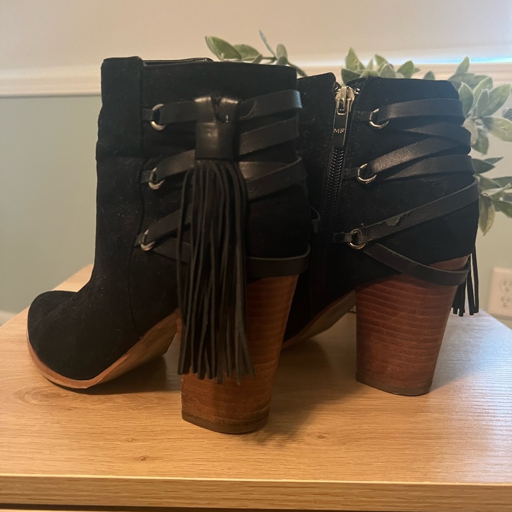 Western style black booties